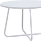 28" White Wood And Metal Round Cross Legs Coffee Table