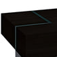 53" Black And Clear Wood And Glass Sled Coffee Table
