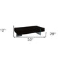 53" Black And Clear Wood And Glass Sled Coffee Table