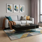 53" Black And Clear Wood And Glass Sled Coffee Table