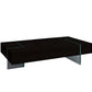 53" Black And Clear Wood And Glass Sled Coffee Table