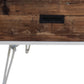 48" Brown And White Wood And Metal Coffee Table With Two Drawers