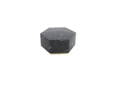 35" Black And Gold Faux Marble Hexagon Drum Coffee Table