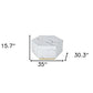 35" White And Gold Faux Marble Hexagon Drum Coffee Table