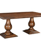 75" Dark Brown Wood Double Pedestal Base Dining Table