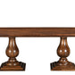 75" Dark Brown Wood Double Pedestal Base Dining Table