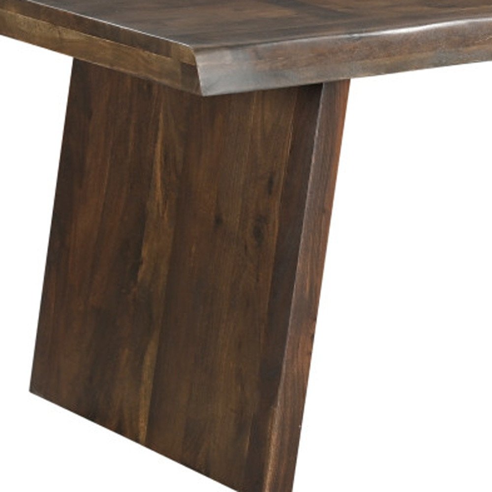 75" Dark Brown Solid Wood Live Edge Dining Table