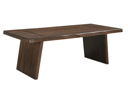 86" Dark Brown Wood Live Edge Dining Table