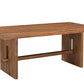 75" Brown Solid Wood Trestle Base Dining Table