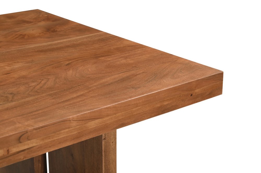 75" Brown Solid Wood Trestle Base Dining Table