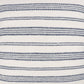 20" Navy and White Striped Throw Pillow With Ruffle