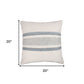 20" Navy and White Striped Throw Pillow With Ruffle