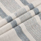 20" Navy and White Striped Throw Pillow With Ruffle