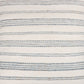 20" Navy and White Striped Throw Pillow With Ruffle