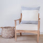 22" Blue Striped Cotton Throw Pillow