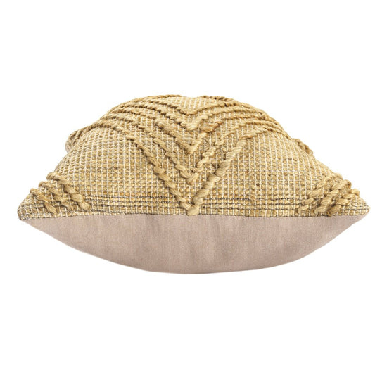 22" X 22" Brown Jute Diamond Throw Pillow