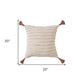 20" White Cotton Pillow With Tassels Edges