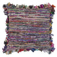 Set of Two Pink Striped Rayon Throw Pillow With Ruffle