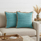 Set of Two Navy Blue Cotton Throw Pillow