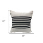 Set of Two Black and White Striped Cotton Throw Pillows