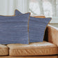 Set of Two Navy Blue Cotton Throw Pillow