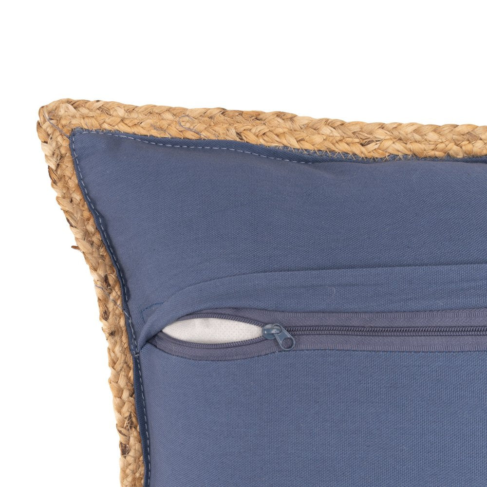 Set of Two 20" Red Cotton And Jute Throw Pillows with Texture