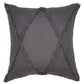 Set of Two Dark Gray Diamond Cotton Throw Pillow With Fringe