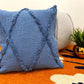 Set of Two Dark Gray Diamond Cotton Throw Pillow With Fringe