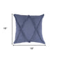 Set of Two Dark Gray Diamond Cotton Throw Pillow With Fringe