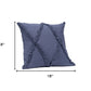 Set of Two Dark Gray Diamond Cotton Throw Pillow With Fringe