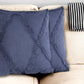 Set of Two Dark Gray Diamond Cotton Throw Pillow With Fringe