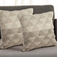 Set of Two Cream Geometric Cotton Throw Pillow With Texture