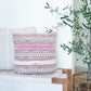 Set of Two Pink Striped Cotton Throw Pillows With Fringe