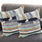 Set of Two Blue Striped Cotton Throw Pillow With Tassels