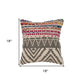 Set of Two Gray Chevron Cotton Throw Pillow