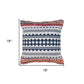 Set of Two Blue Geometric Cotton Throw Pillow
