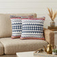 Set of Two Blue Geometric Cotton Throw Pillow