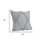 Set of Two Dark Gray Diamond Cotton Throw Pillow With Fringe