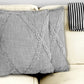 Set of Two Dark Gray Diamond Cotton Throw Pillow With Fringe