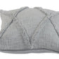 Set of Two Dark Gray Diamond Cotton Throw Pillow With Fringe