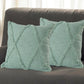 Set of Two Dark Gray Diamond Cotton Throw Pillow With Fringe