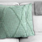 Set of Two Dark Gray Diamond Cotton Throw Pillow With Fringe