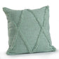 Set of Two Dark Gray Diamond Cotton Throw Pillow With Fringe