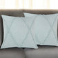 Set of Two Dark Gray Diamond Cotton Throw Pillow With Fringe