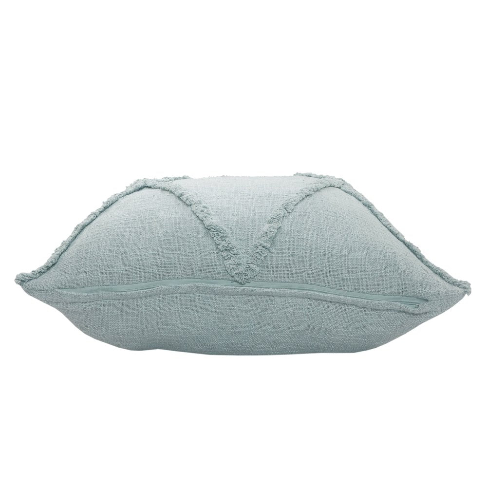 Set of Two Dark Gray Diamond Cotton Throw Pillow With Fringe