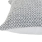 Set of Two Gray and White Geometric Cotton Throw Pillow