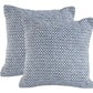 Set of Two Blue Chevron Cotton Throw Pillows