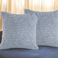 Set of Two Blue Chevron Cotton Throw Pillows
