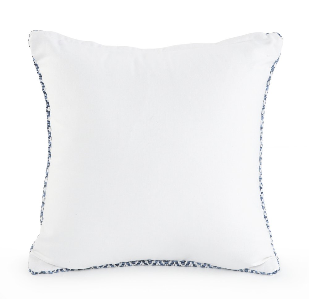 Set of Two Blue Chevron Cotton Throw Pillows