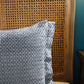 Set of Two Blue Chevron Cotton Throw Pillows
